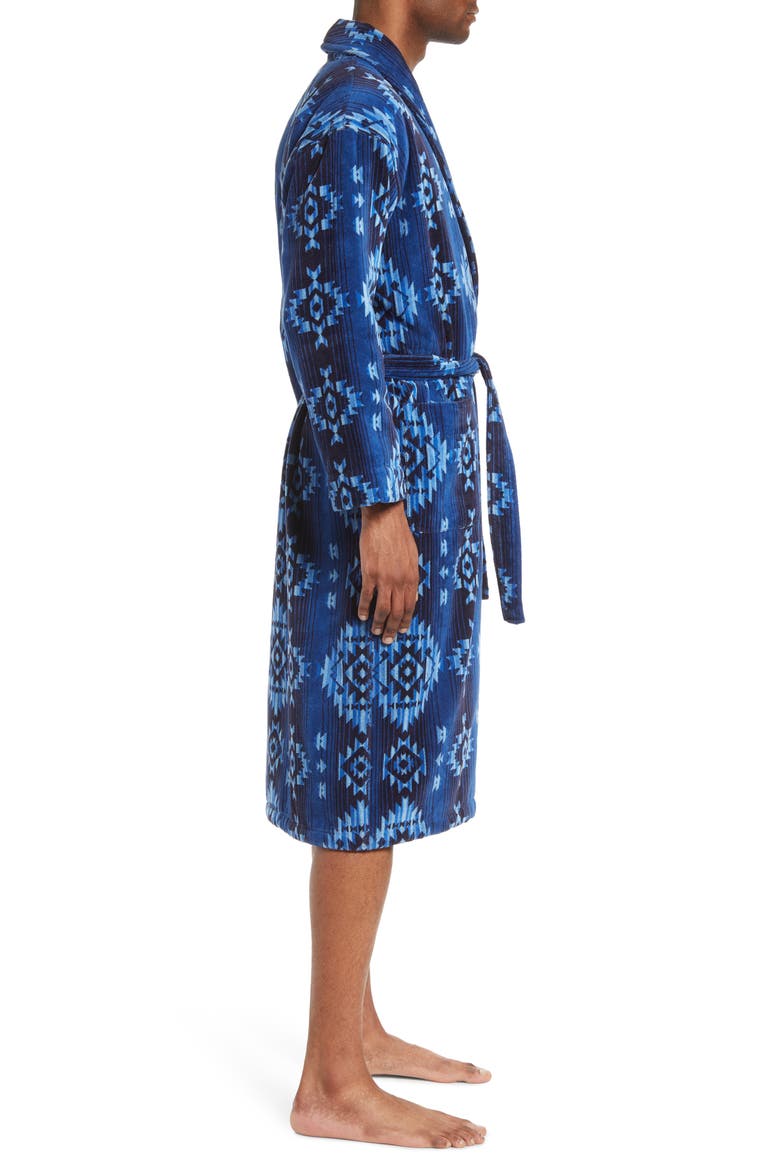 Men's Gifted Cotton Terry Velour Robe, Alternate, color, BLUE