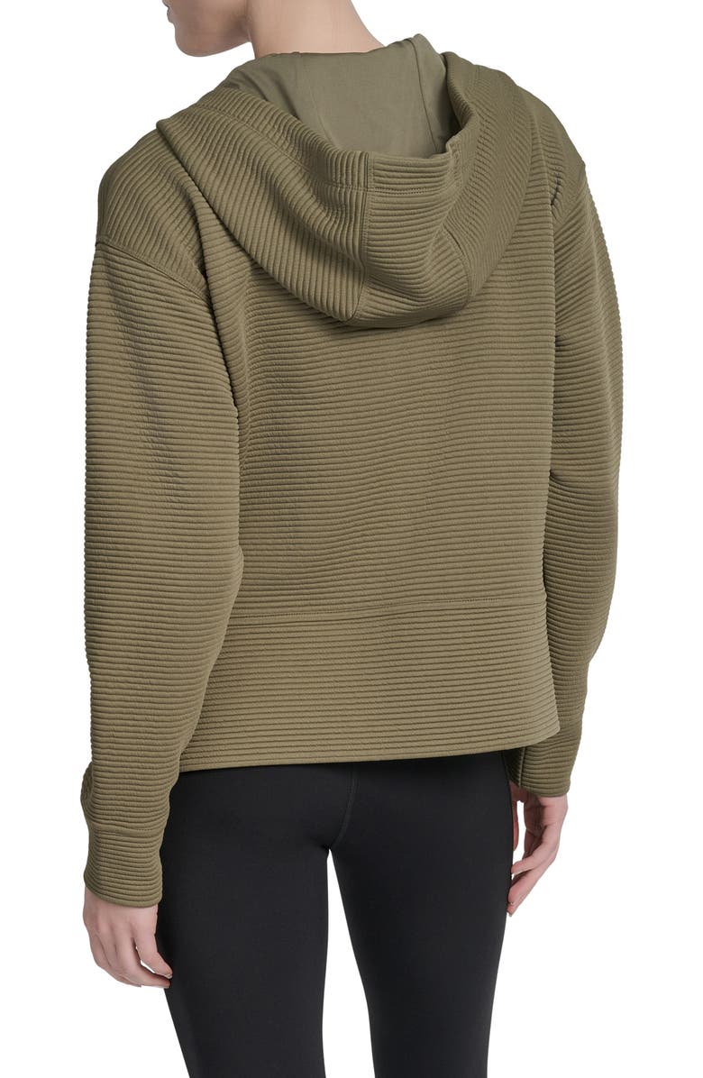 DKNY Tech Ottoman Zip Hoodie, Alternate, color, Utility Gr