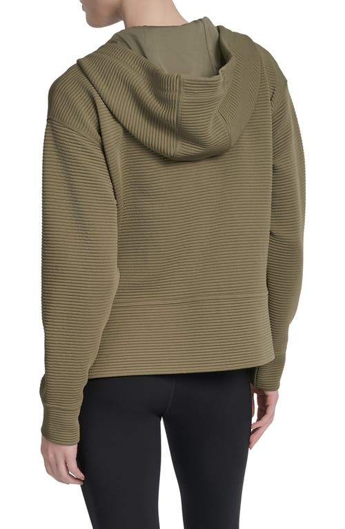 Dkny Tech Ottoman Zip Hoodie In Green