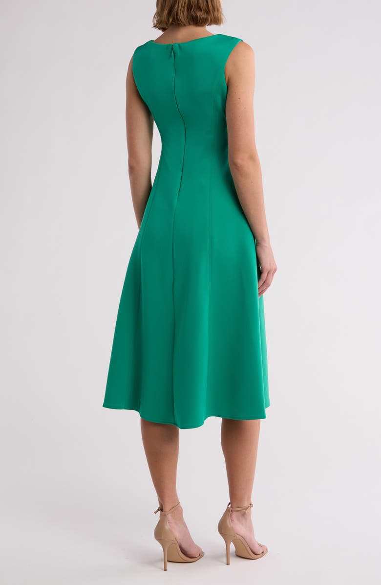 Donna Ricco Boat Neck Flare Dress, Alternate, color, Rich Green