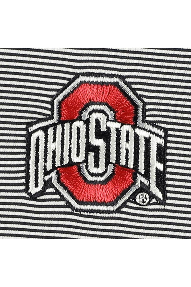 Men's Peter Millar Black Ohio State Buckeyes Jubilee Striped Performance Jersey Polo, Alternate, color, Black