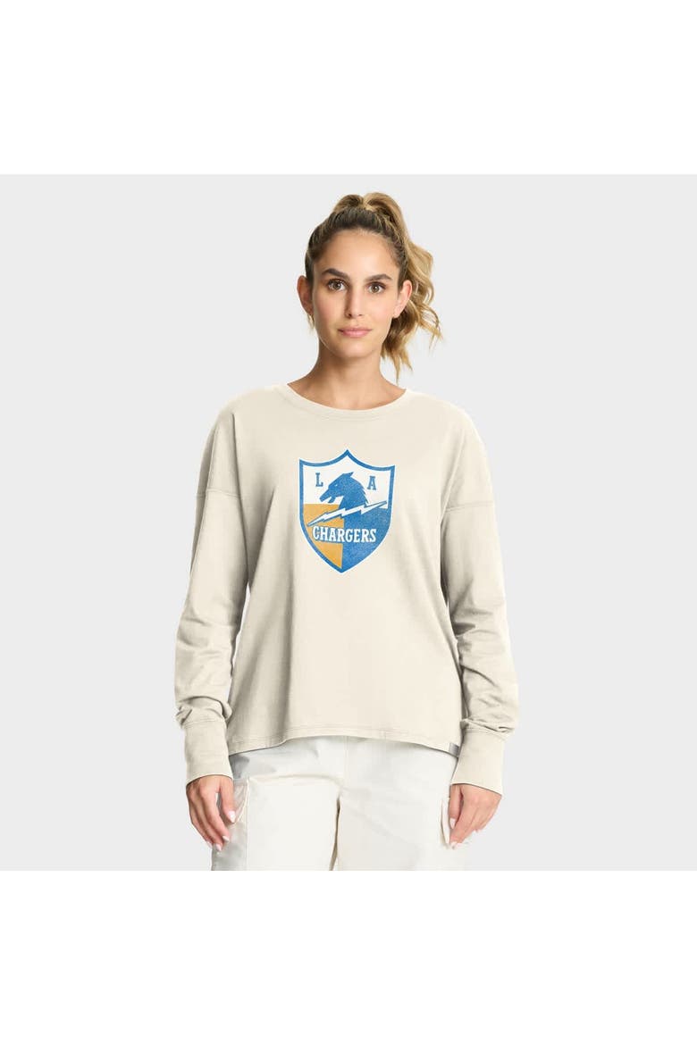 Women's Fanatics Cream Los Angeles Chargers Dove Legacy Long Sleeve T-Shirt, Main, color, Cream