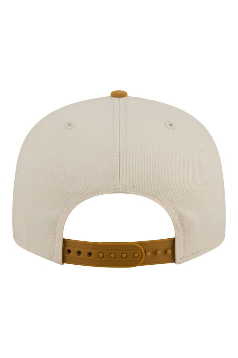 Men's New Era  Cream/Tan Golden State Warriors Two-Tone Color Pack 9FIFTY Snapback Hat, Alternate, color, Cream