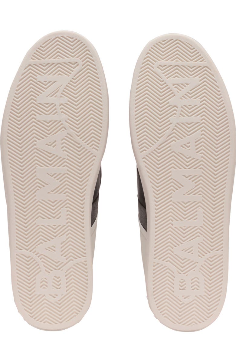 Balmain Calfskin B-Court trainers with PB tongue, Alternate, color, White