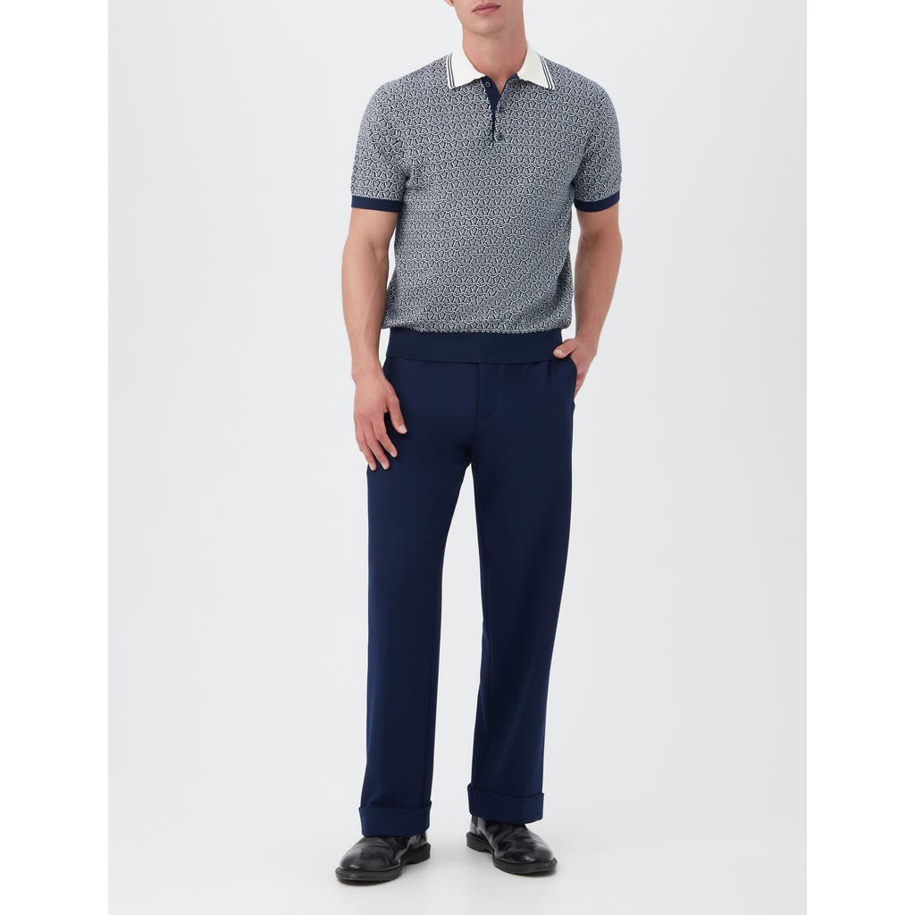 Mr Turk Dover Short Sleeve Knit Polo In Purple