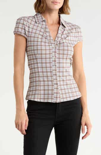 Ruched Cap Sleeve Shirt