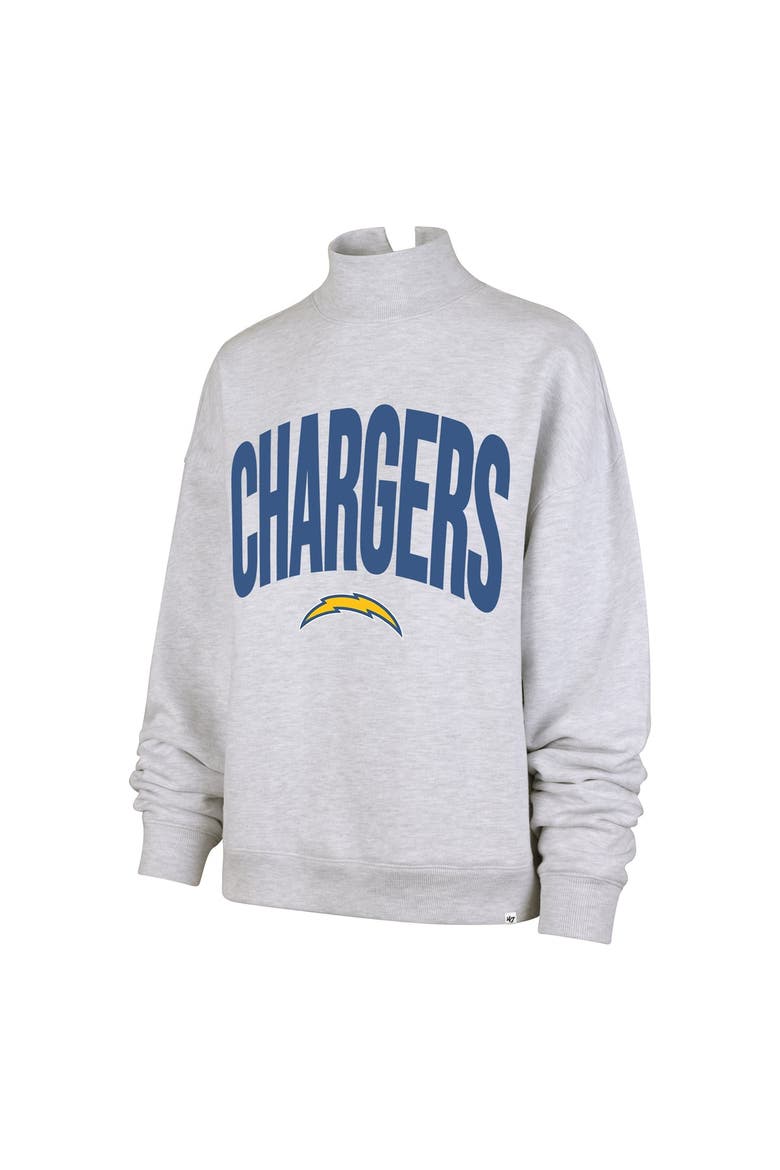 Women's '47  Gray Los Angeles Chargers Subtle Muse Mock Neck Sweatshirt, Alternate, color, Gray