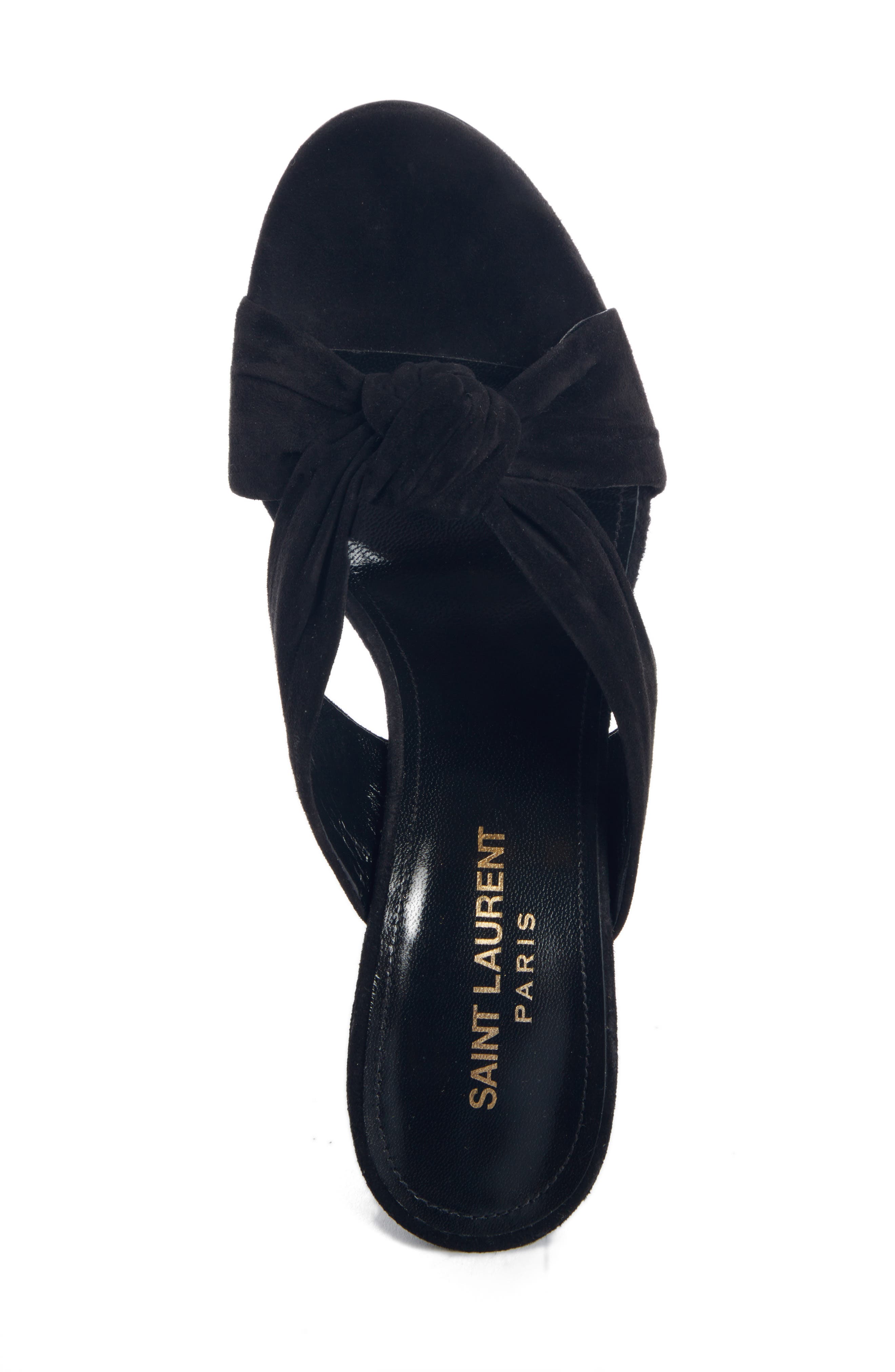 Saint Laurent Loulou Knot Slide Sandal, Alternate, color, 