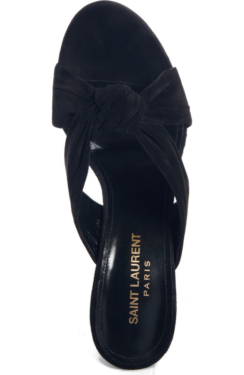 Saint Laurent Loulou Knot Slide Sandal, Alternate, color,