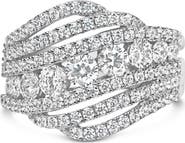 Haus of Brilliance .925 Sterling Silver 2.00 ctw Lab Grown Diamond Cluster Band Ring