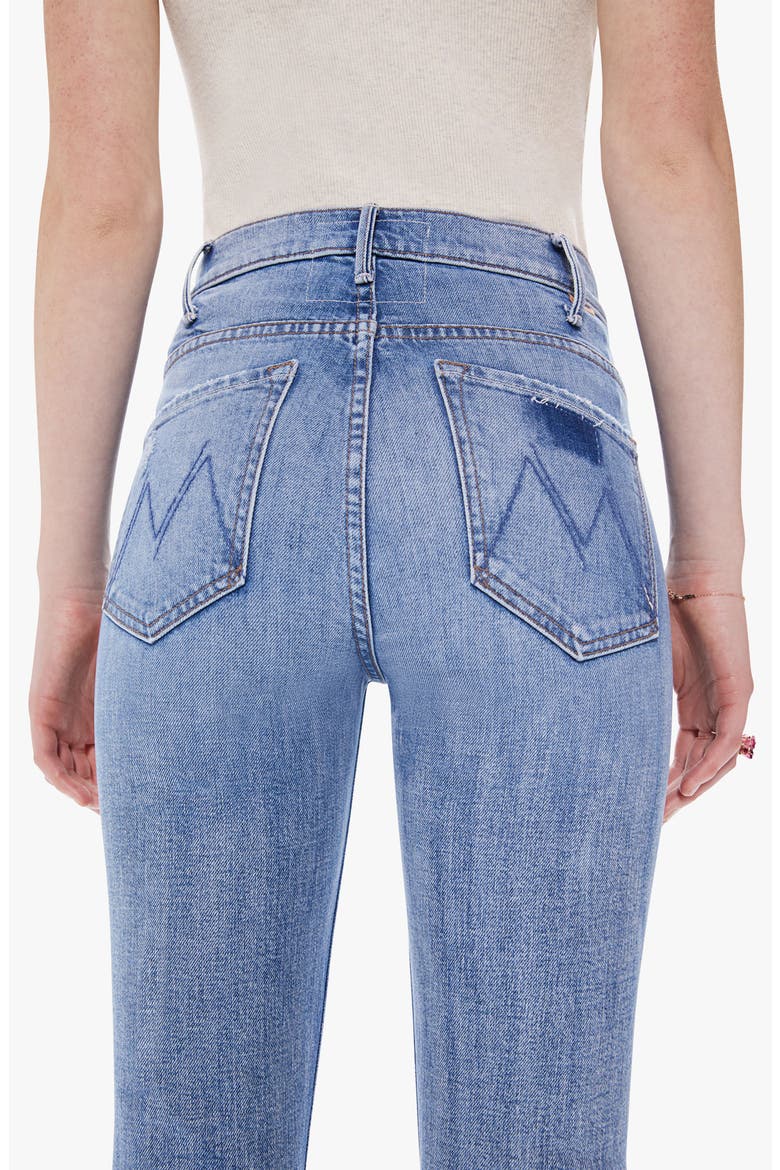 The Hustler High Waist Fray Ankle Flare Jeans, Alternate, color, CRASHING HARD