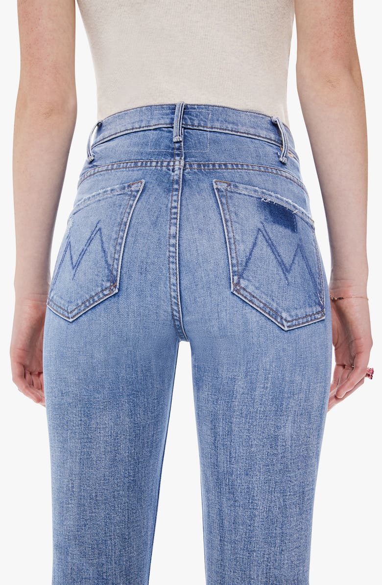 MOTHER The Hustler High Waist Fray Ankle Flare Jeans, Alternate, color,