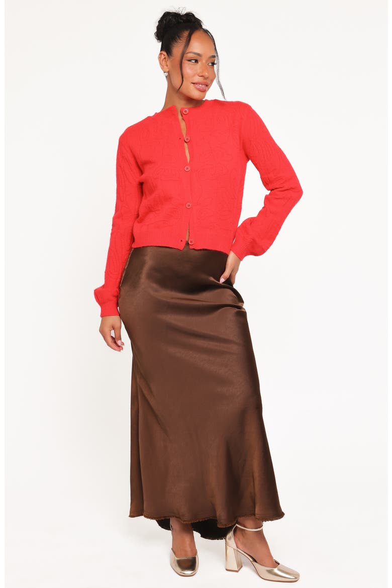 Fauna Tonal Stitch Cardigan, Alternate, color, RED