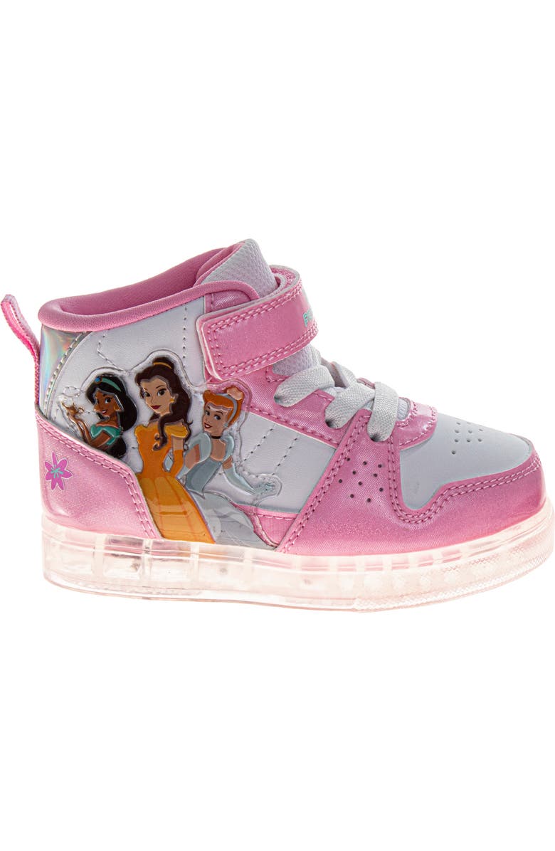 JOSMO Kids' x Disney Princess High Top Light-Up Sneaker, Alternate, color, Purple/ White