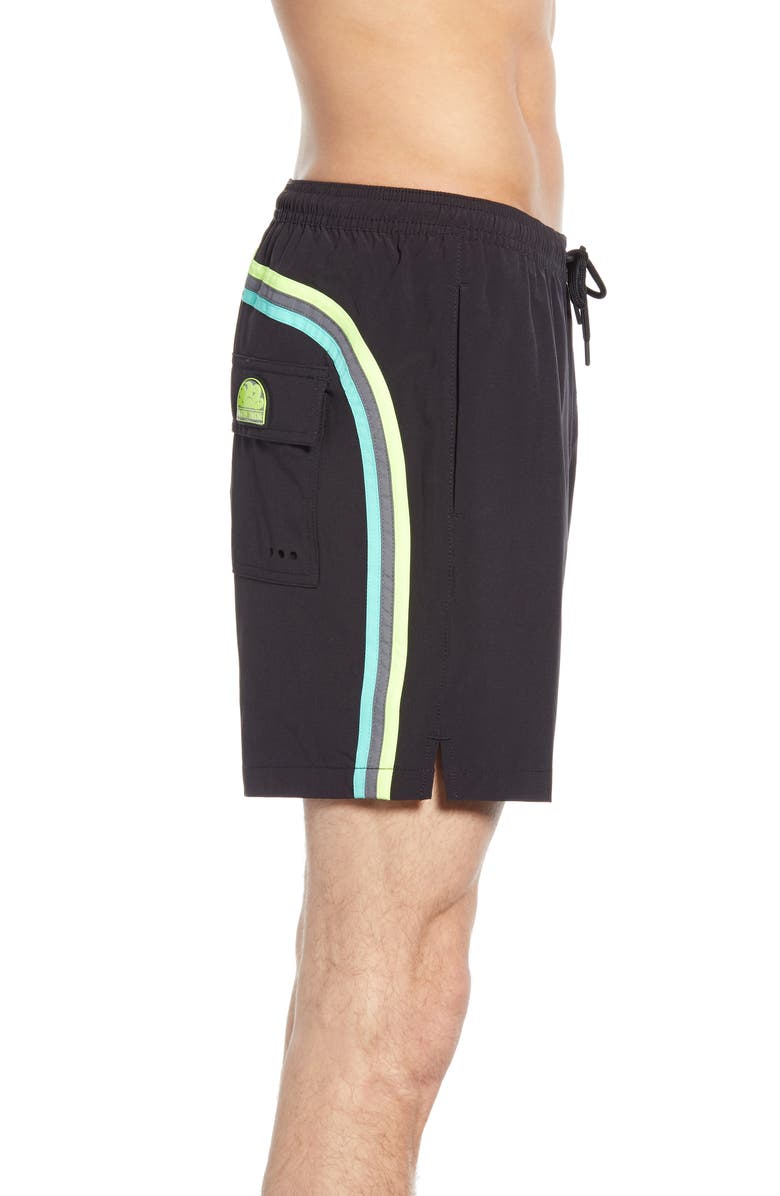 Sundek Back Stripe Volley Swim Trunks, Alternate, color,