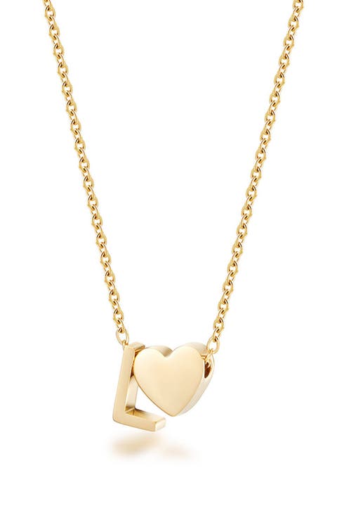 Initial Heart Pendant Necklace
