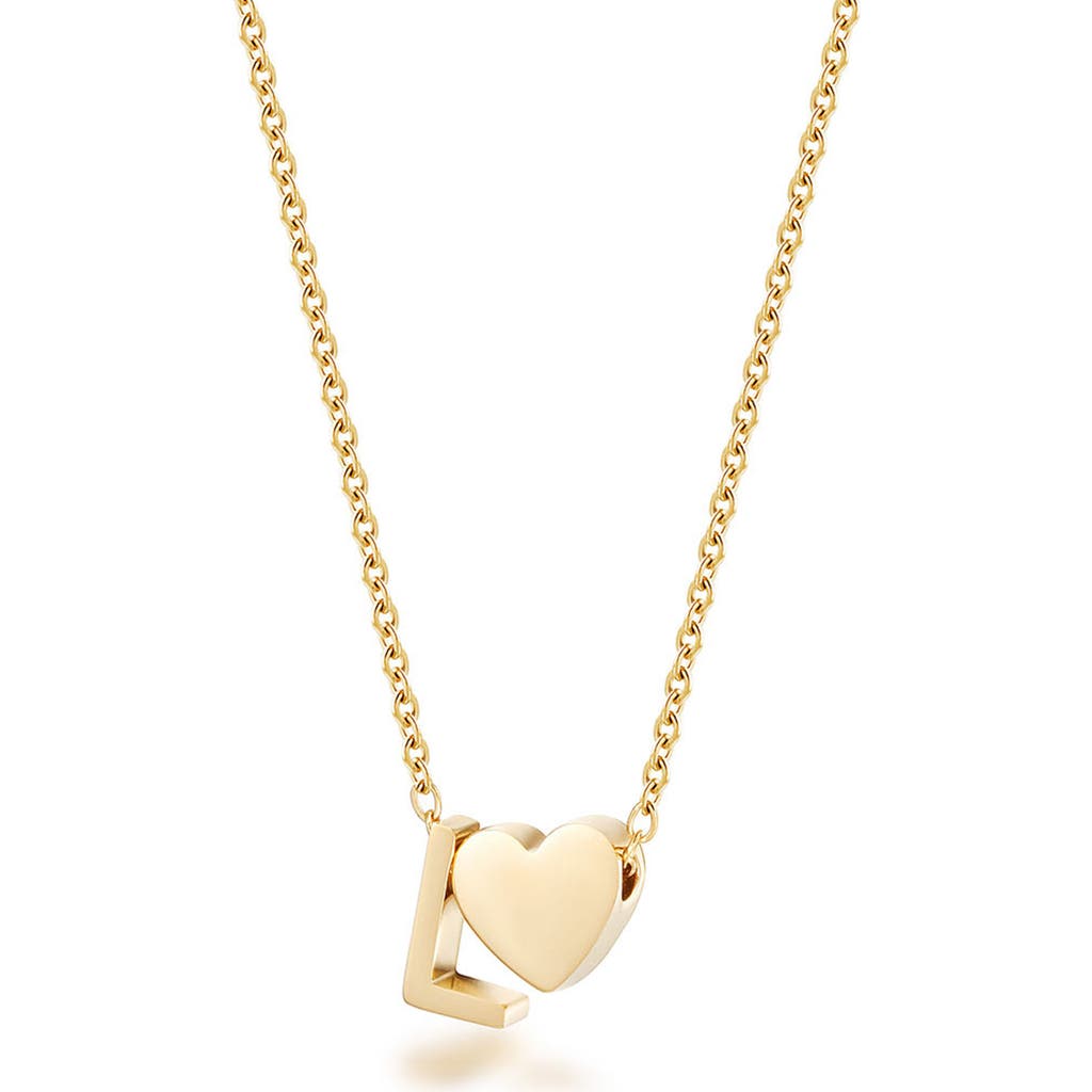 Jane Basch Designs Initial Heart Pendant Necklace In Gold