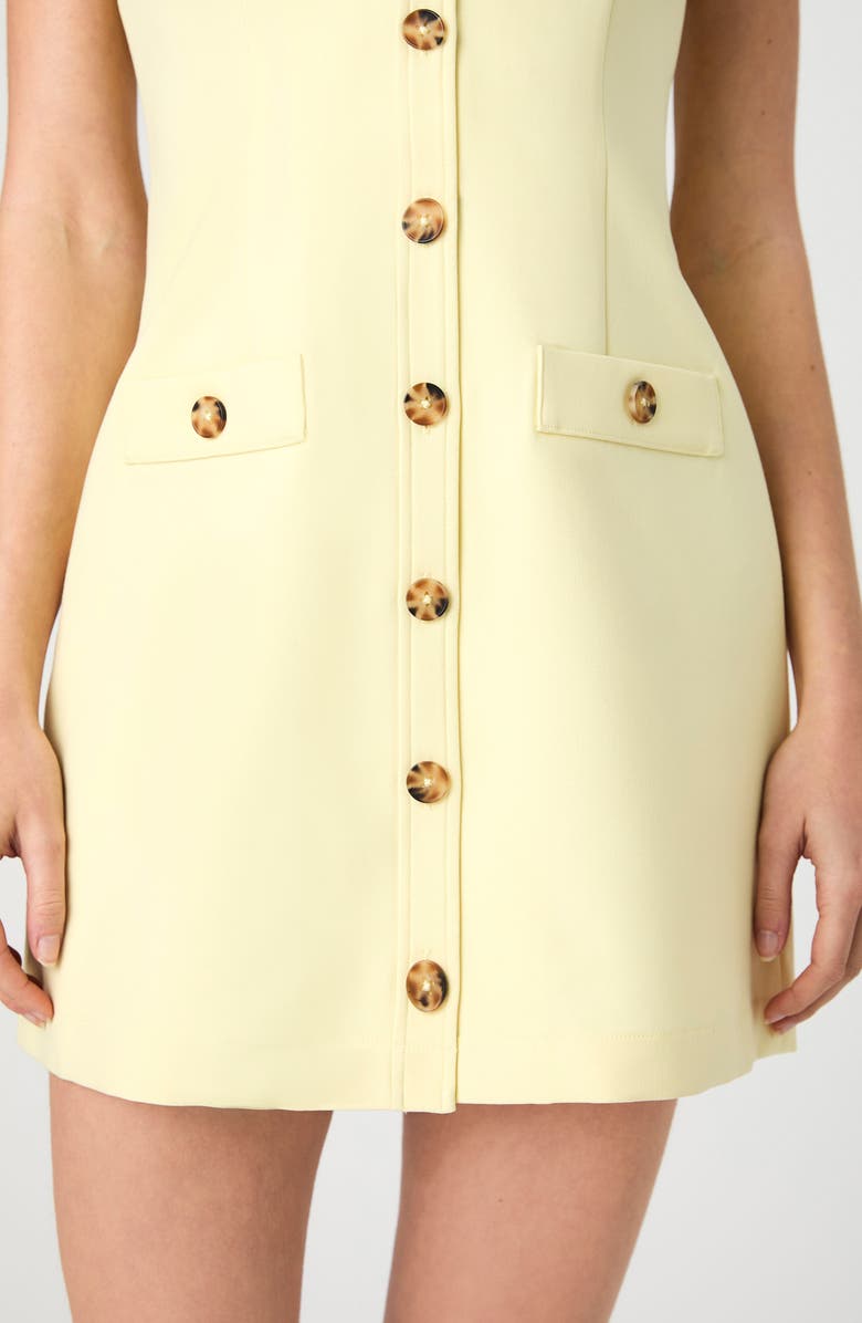 French Connection Azra Sleeveless Twill Mini Shirtdress, Alternate, color, Cornsilk Yellow