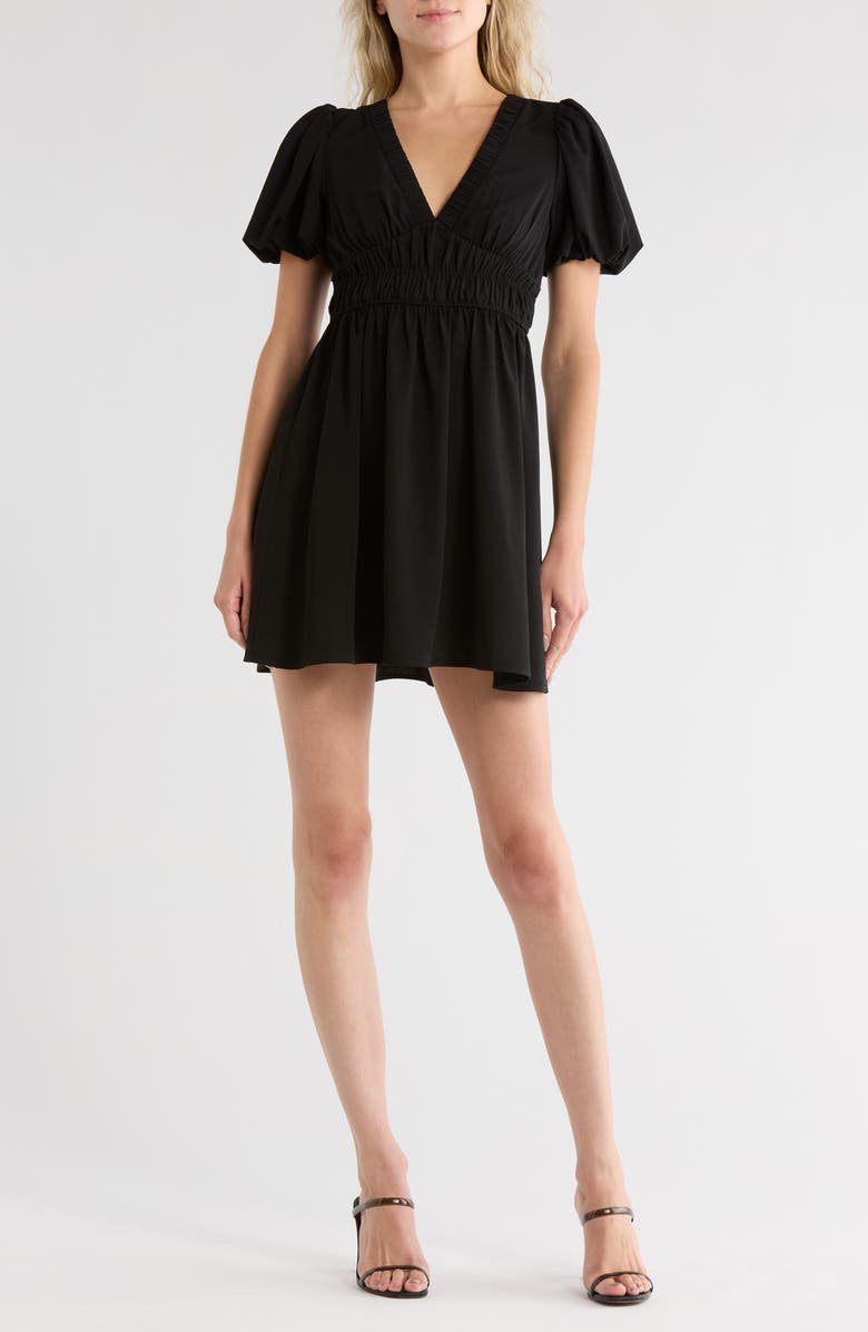 WISHLIST Puff Sleeve Dress, Main, color, Black