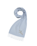 Fable England Magical Mushroom Embroidered Cosy Blue Scarf