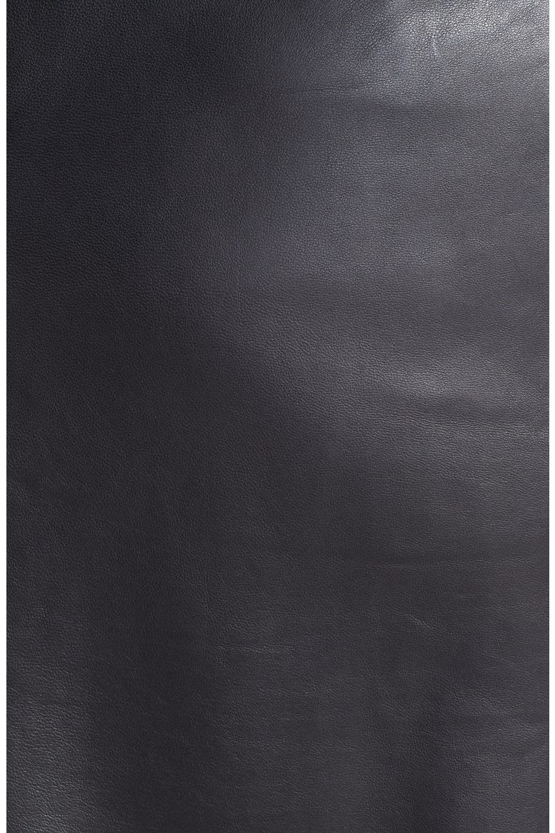 Pleat Leather Skirt, Alternate, color, BLACK