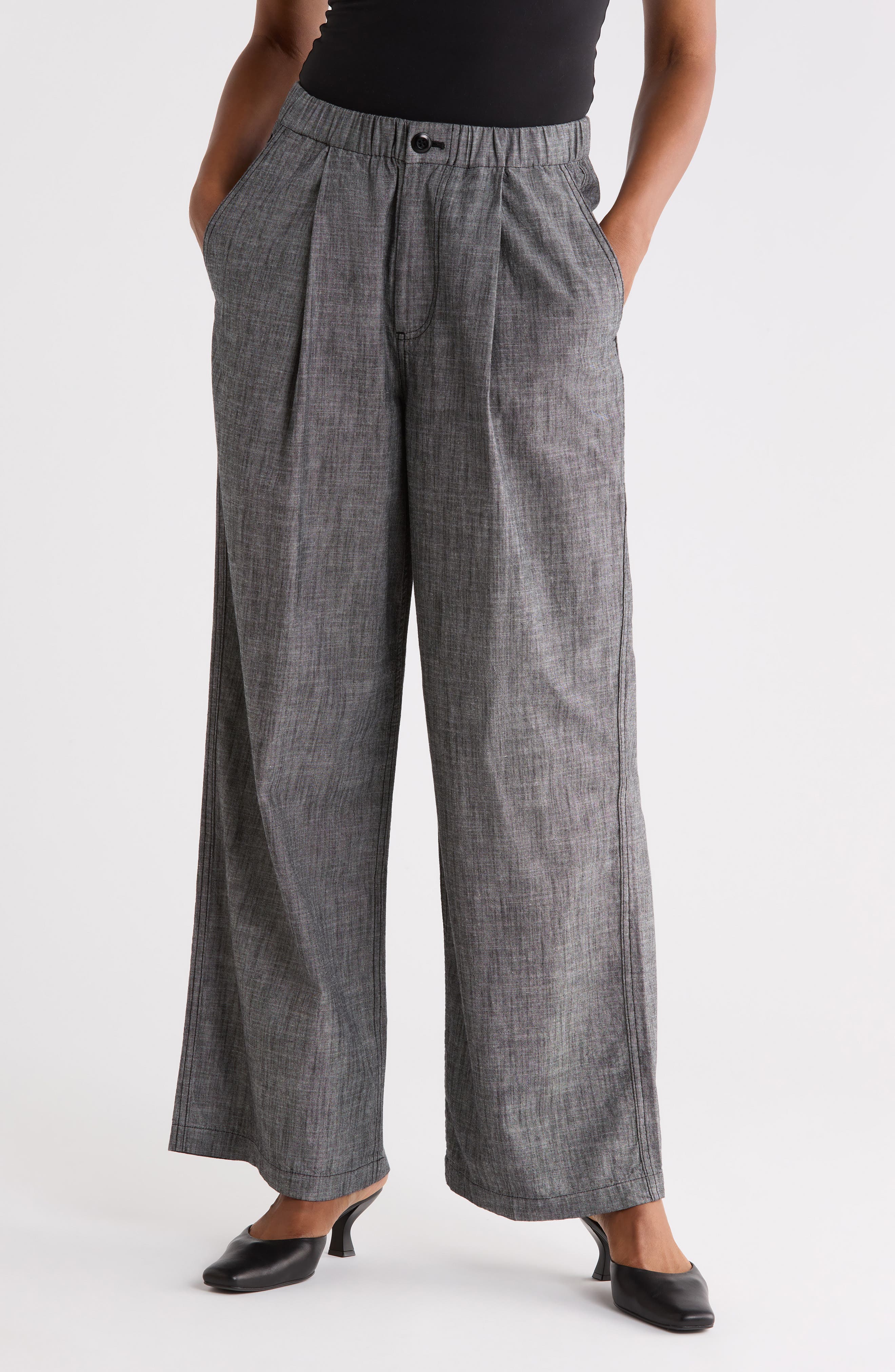 The Sawyer High Waist Wide Leg Cotton Pants