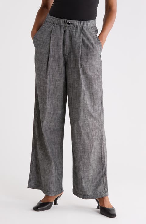 The Sawyer High Waist Wide Leg Cotton Pants