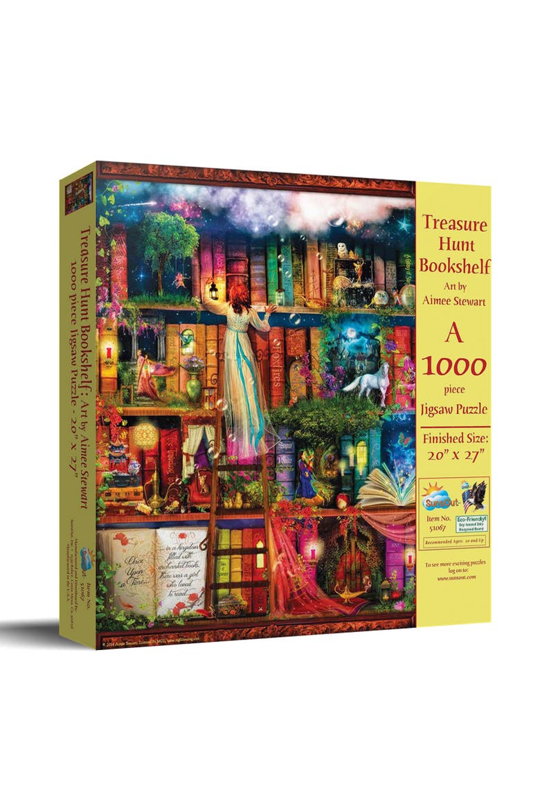 Treasure Hunt Bookshelf 1000 piece Jigsaw Puzzle for Adults, Main, color, Multicolor