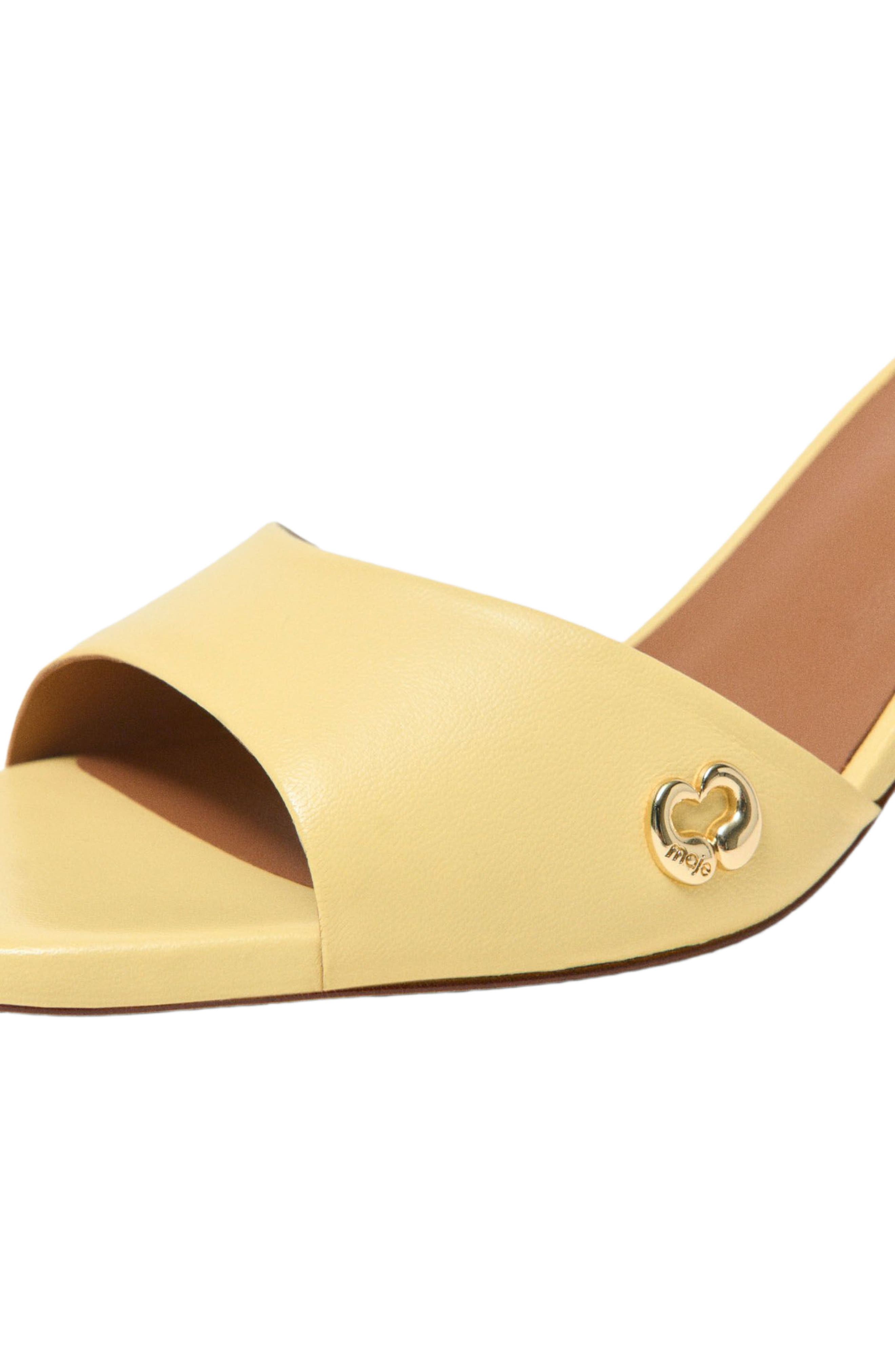 Leather mules, Alternate, color, Pale yellow