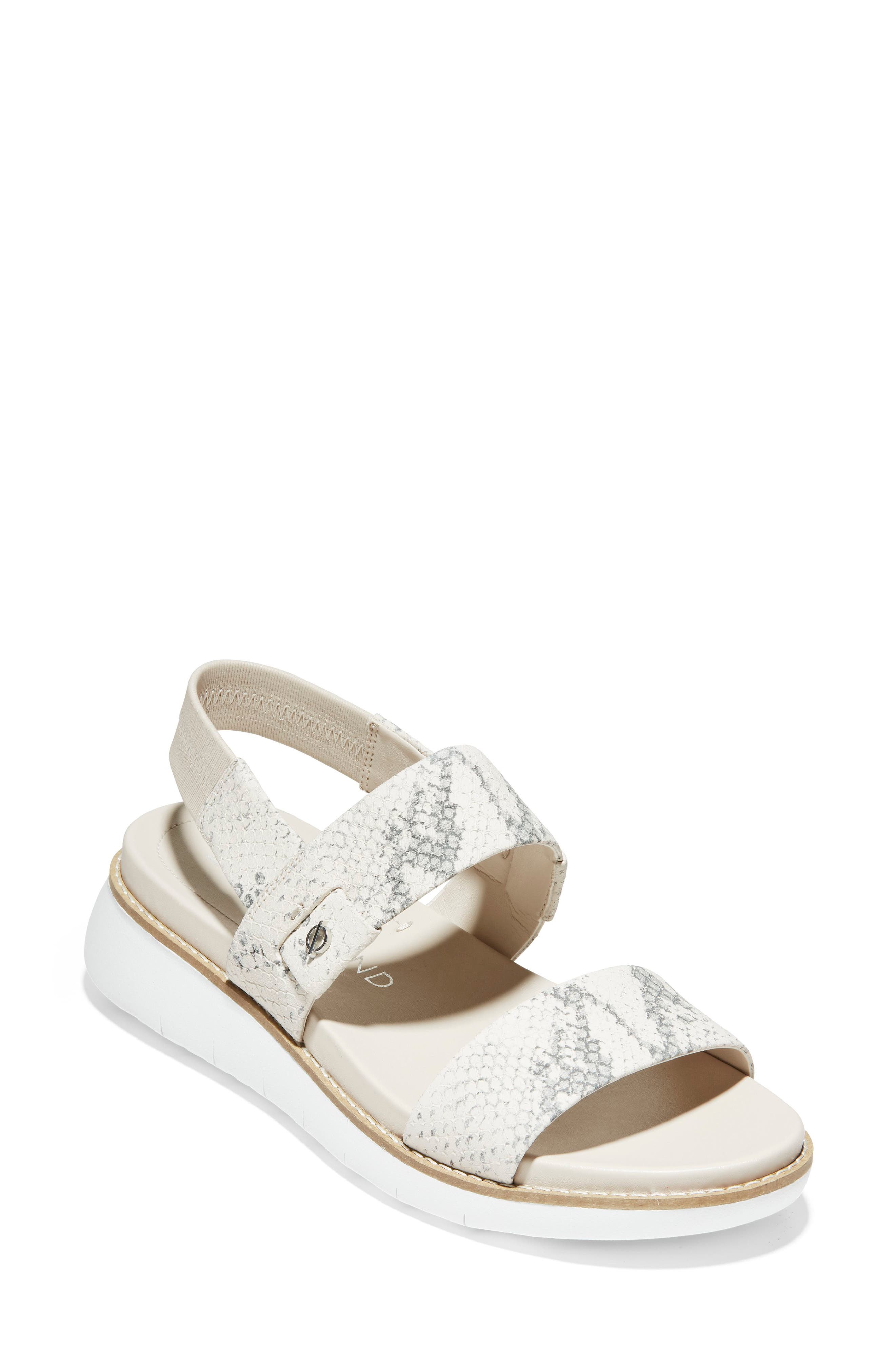 ZeroGrand Double Band Sandal, Main, color, IVORY SNAKE PRINT LEATHER