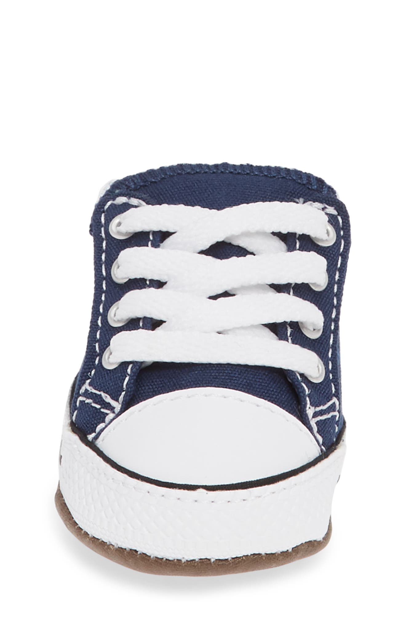 Converse Chuck Taylor<sup>®</sup> All Star<sup>®</sup> Cribster Canvas Crib Shoe, Alternate, color, Navy/Natural Ivory/White