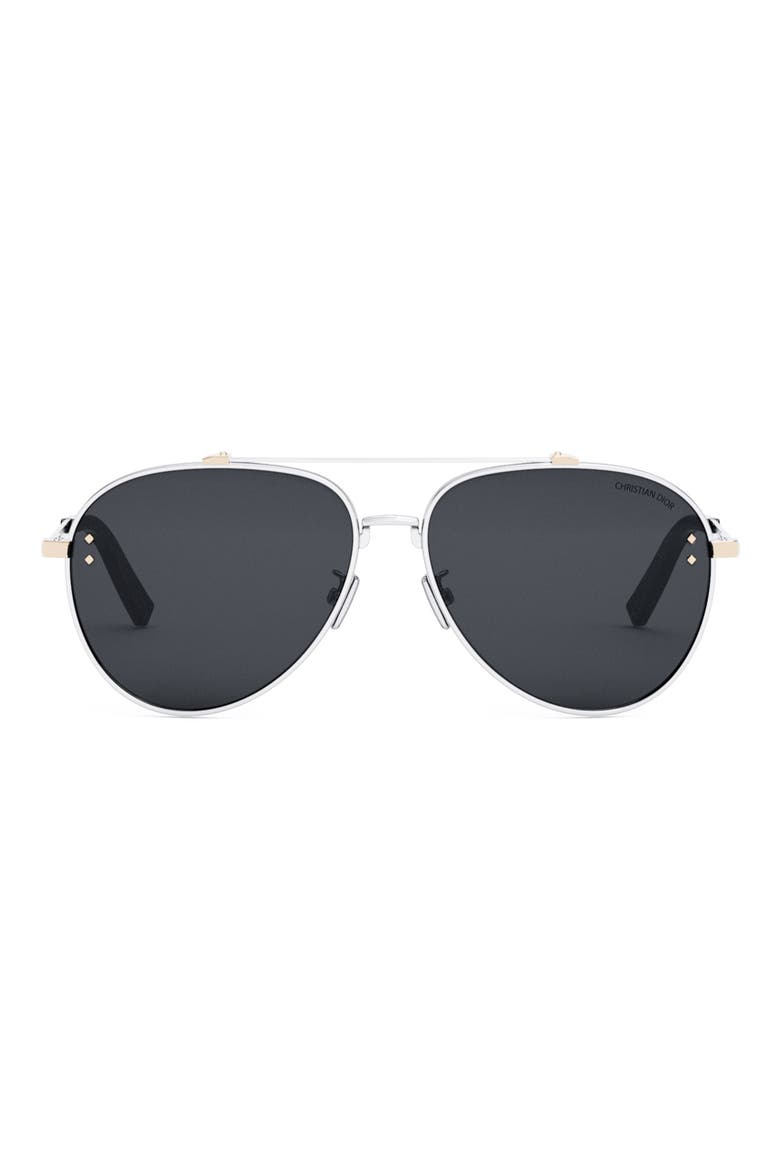CD Diamond A1U 59mm Pilot Sunglasses, Main, color, SHINY PALLADIUM / SMOKE