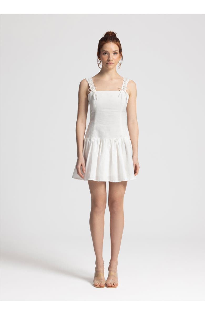 Monlicia Milena Mini Linen Dress, Main, color, White