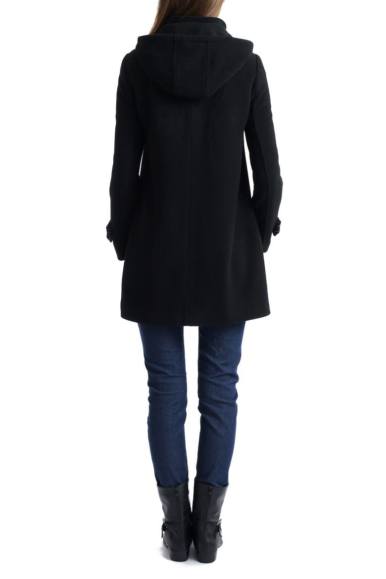 Penelope Wool Blend Maternity Trench Coat, Alternate, color, BLACK