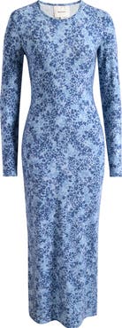 Reformation Tommie Floral Long Sleeve Midi Dress