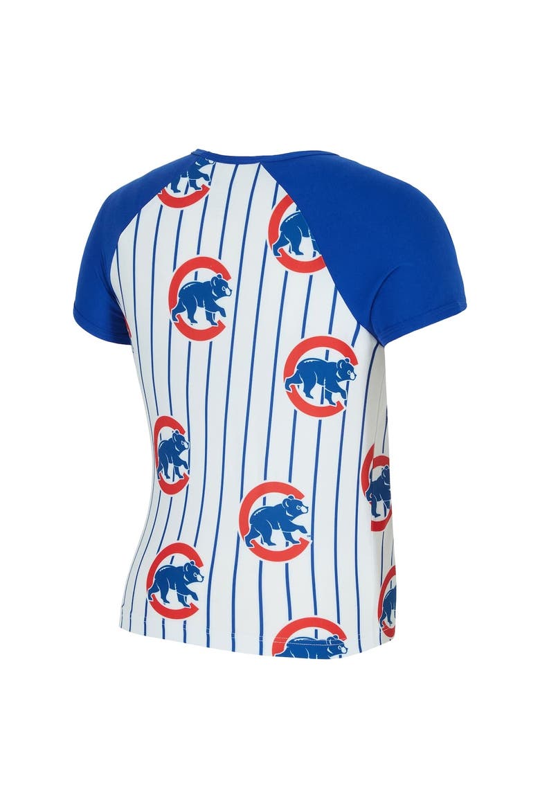 Women's Concepts Sport  White Chicago Cubs Outbound Pinstripe Raglan T-Shirt, Alternate, color, White