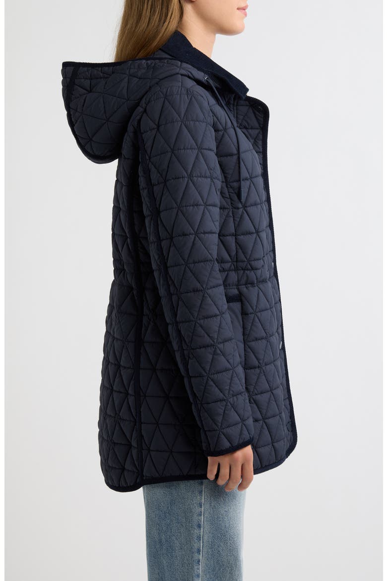 Quilted Hooded Jacket, Alternate, color, NAVY