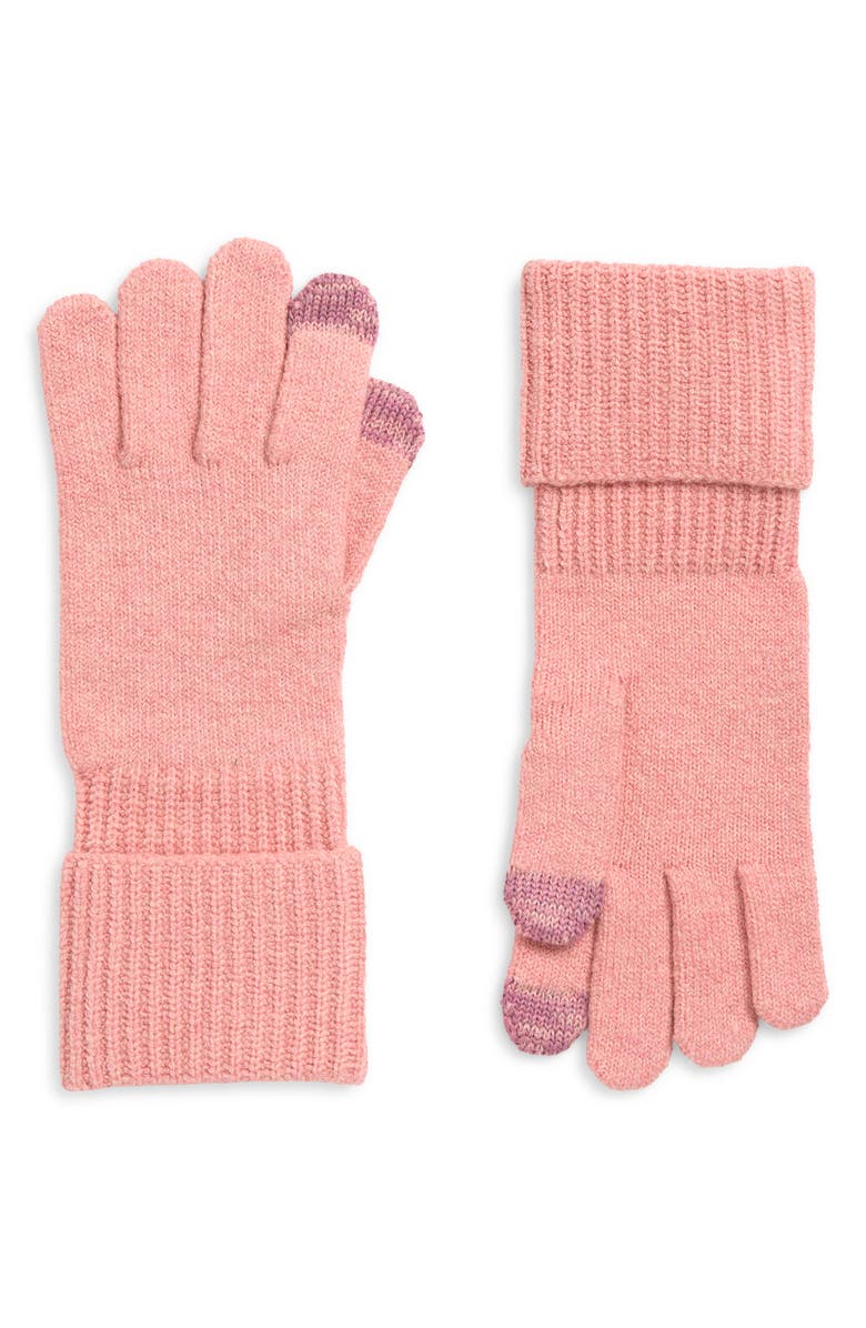 Faherty Jackson Tech Gloves, Main, color, Misty Rose