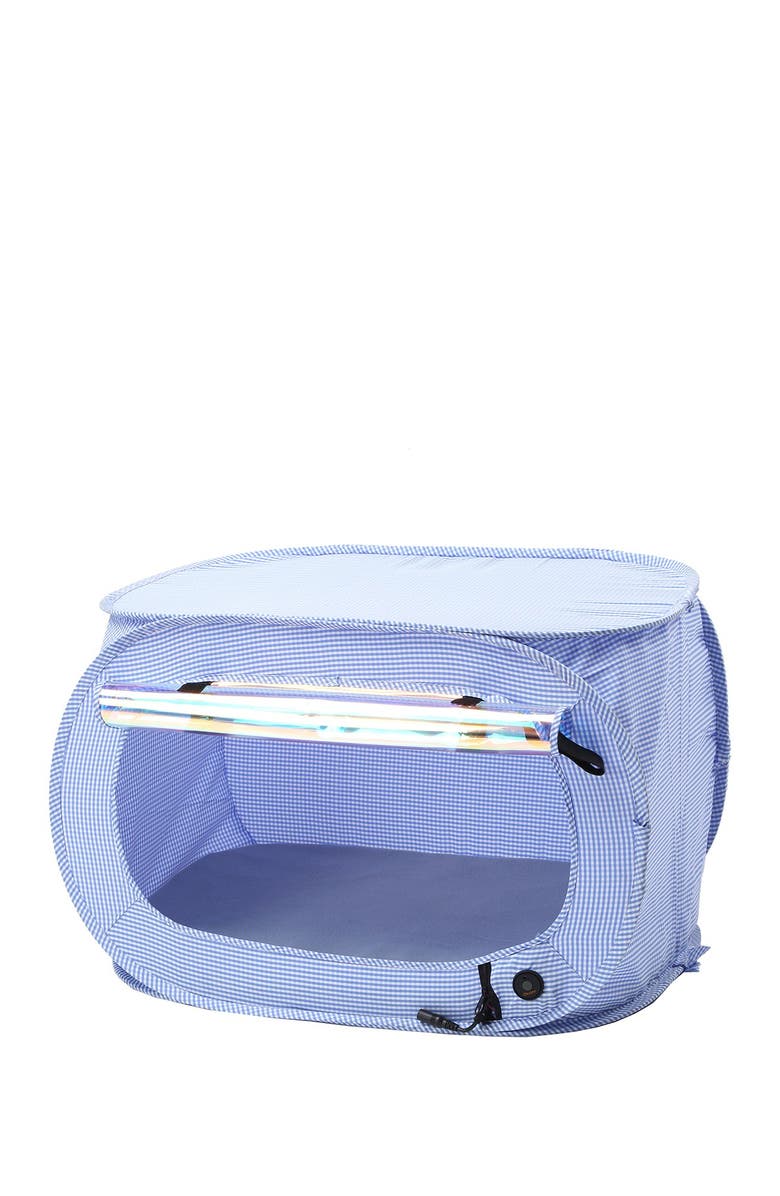 PET LIFE "Enterlude" Electronic Heating Lightweight and Collapsible Pet Tent - One Size, Main, color, Blue