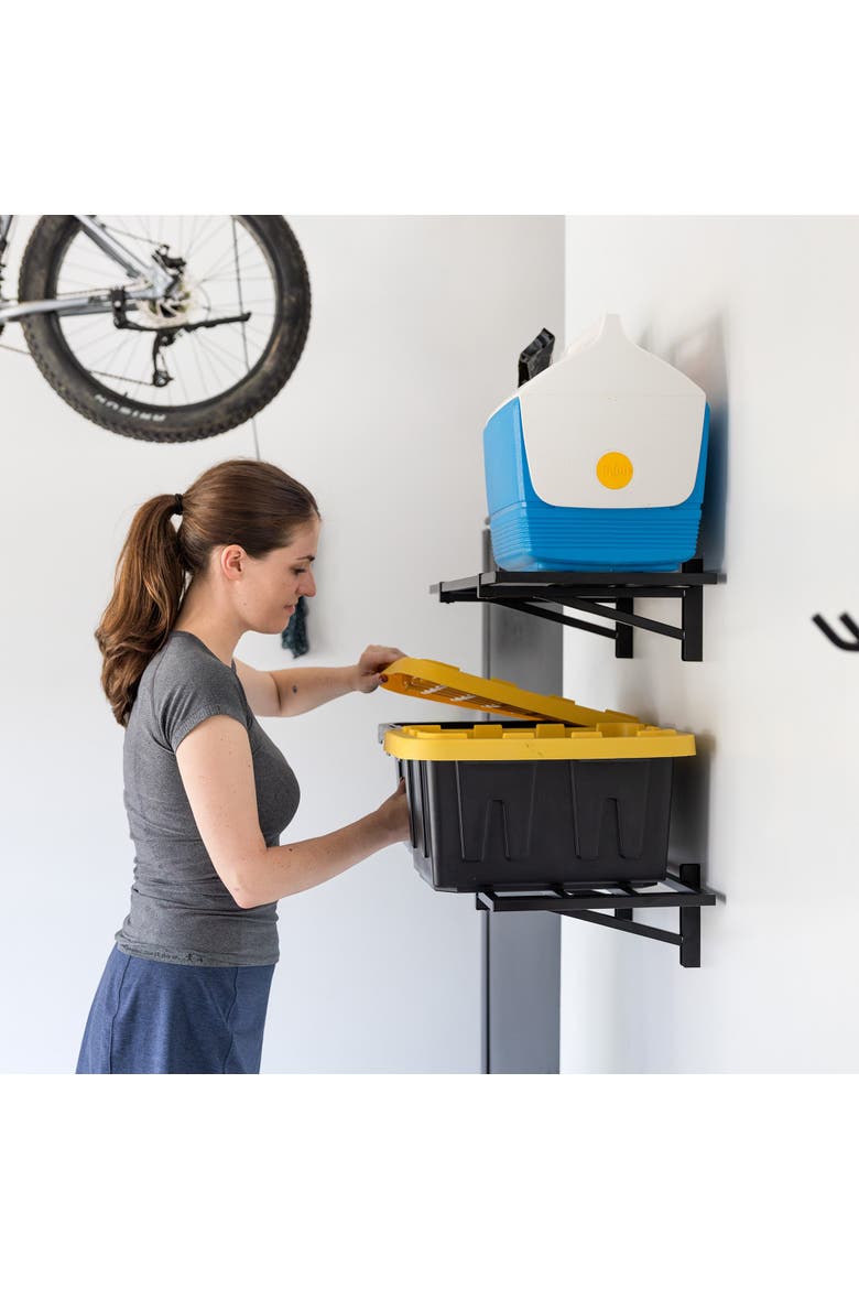 1' x 2' Bristol Garage Wall Mount Shelves | 2 Pack | Black, Alternate, color, Black