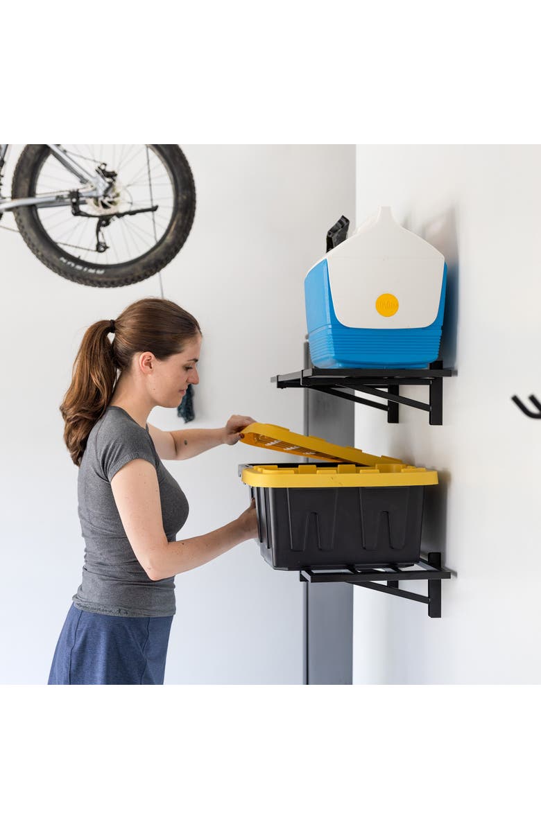 StoreYour 1' x 2' Bristol Garage Wall Mount Shelves | 2 Pack | Black, Alternate, color, Black