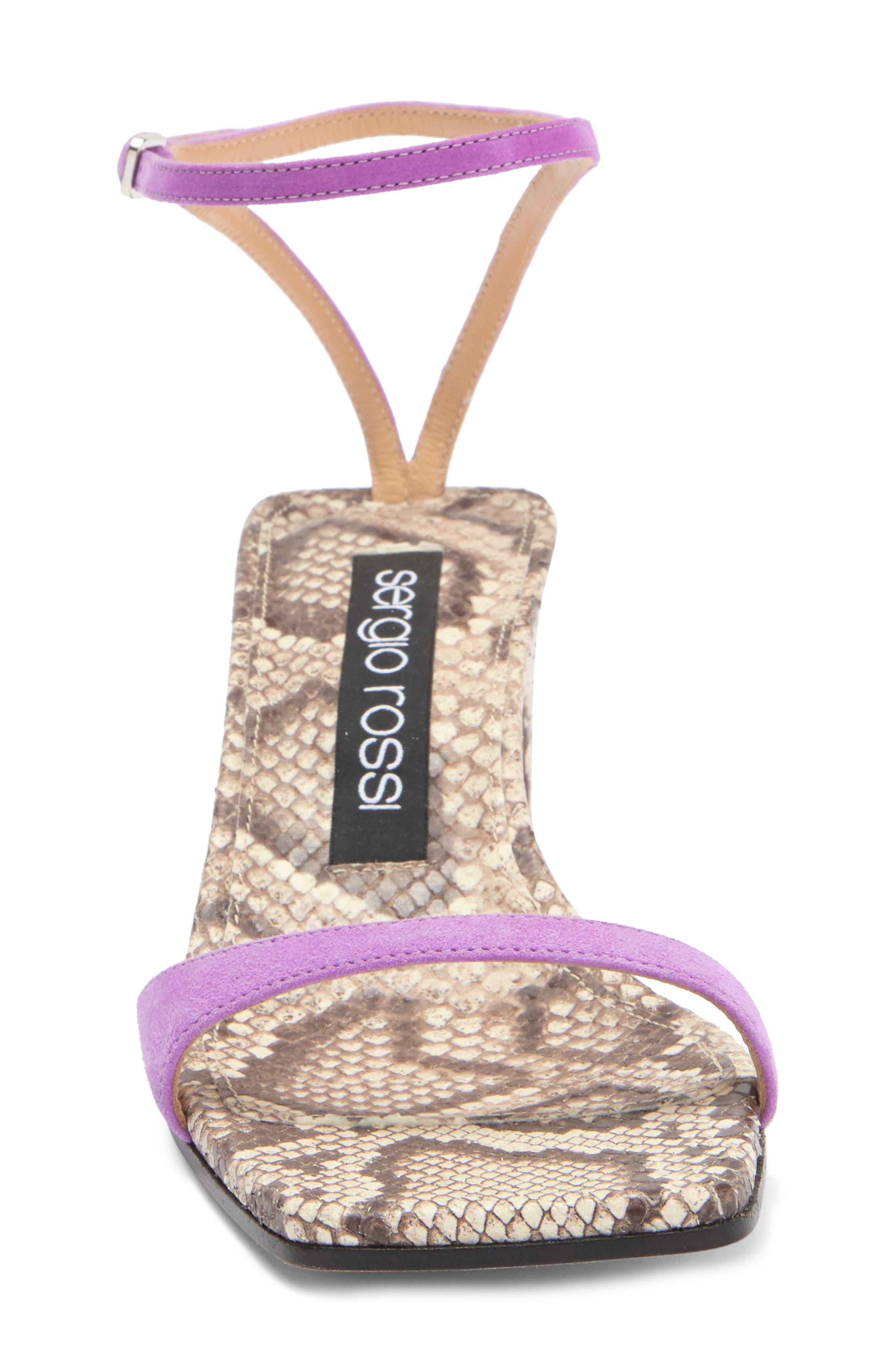 Sergio Rossi Kitten Heel Ankle Strap Sandal, Alternate, color, 