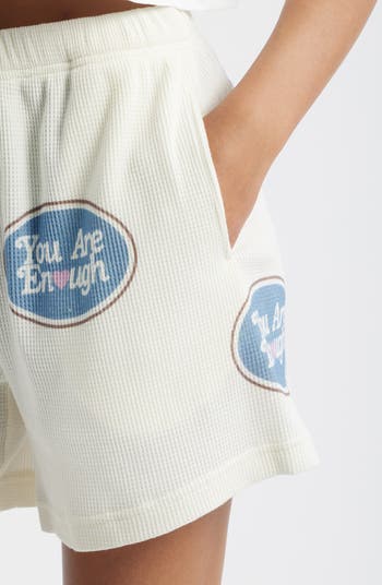 You Are Enough High Waist Waffle Knit Shorts