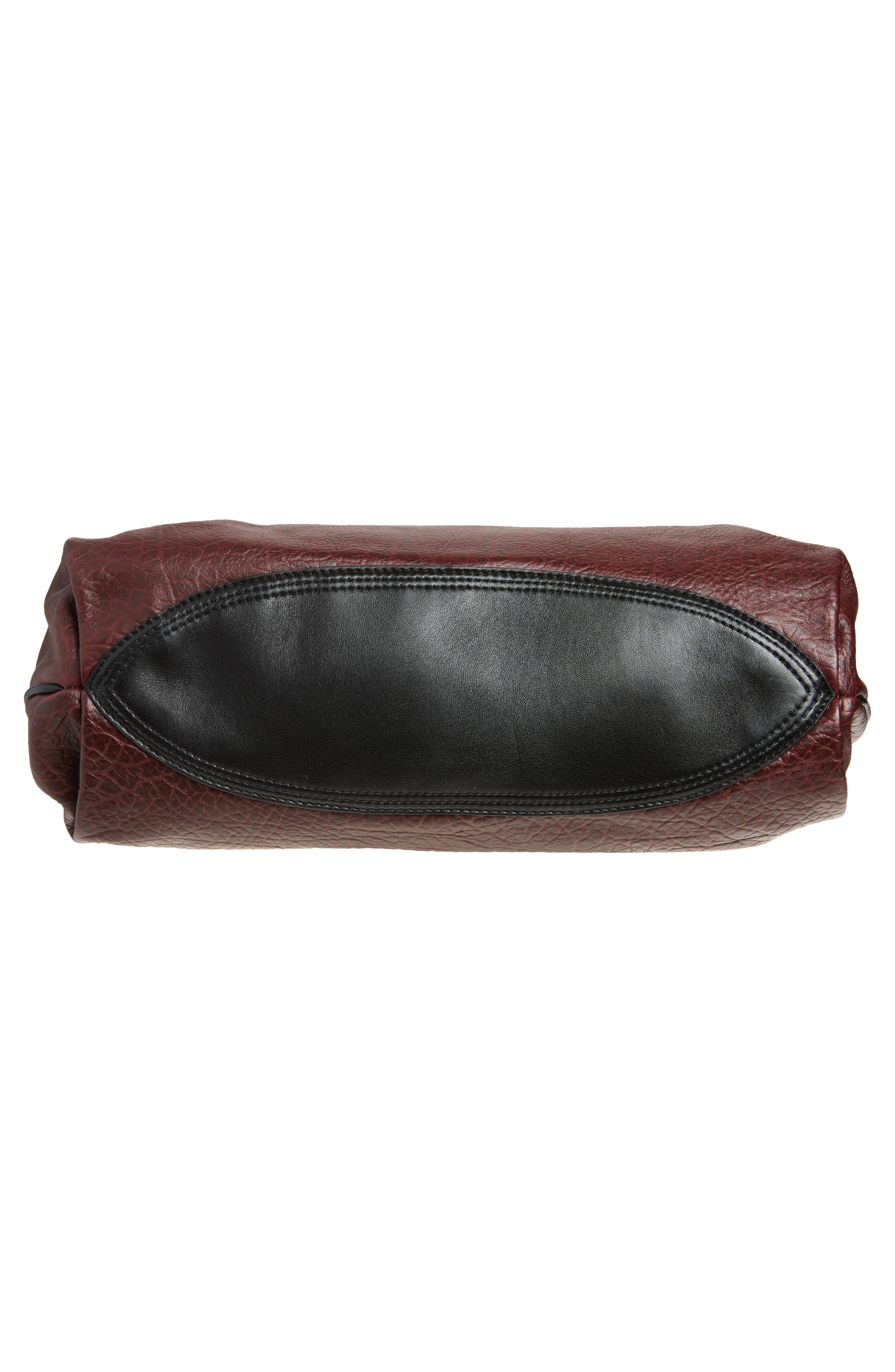 Two-Tone Leather Shoulder Bag, Alternate, color, BORDEAUX 359