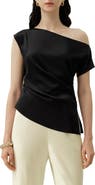 Lilysilk Women's Stretch Silk Charmeuse Asymmetric Top