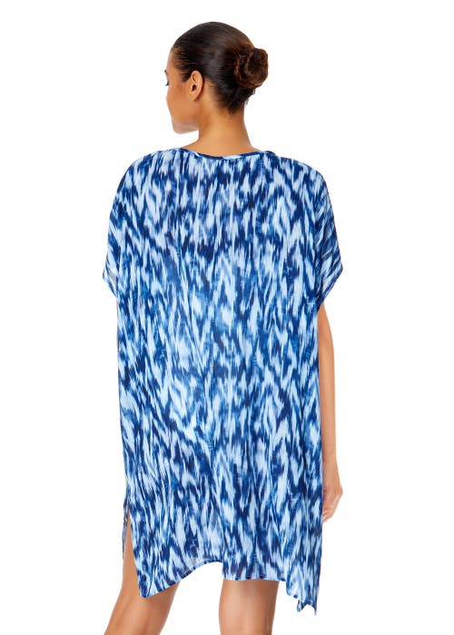 Anne Cole Tie Dye Ikat Easy Tunic Swimsuit Cover Up In Tie Dye Ikat
