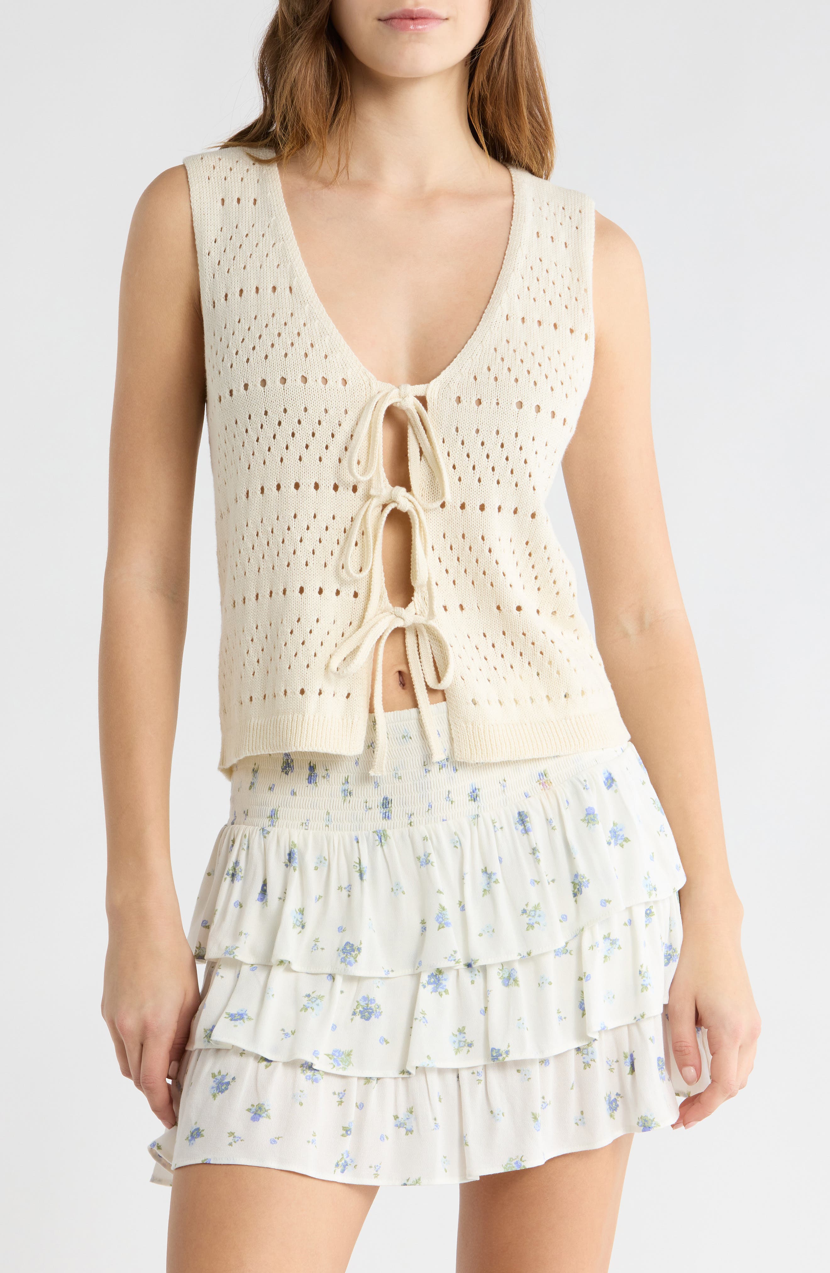 Tie Front Sweater Tank - image 5