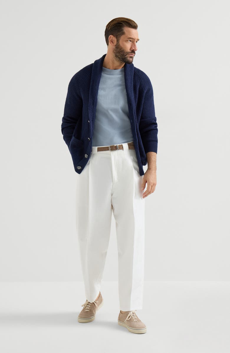 Brunello Cucinelli Jersey T-shirt with logo, Alternate, color, Slate