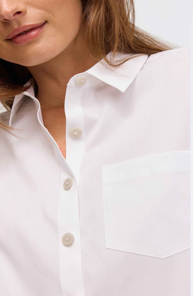 Foxcroft Abigail Short Sleeve Button-Up Shirt, Alternate, color, White