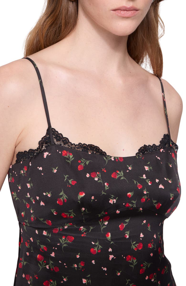 Rebecca Minkoff Hallie Ditsy Rose Satin Camisole, Alternate, color, 